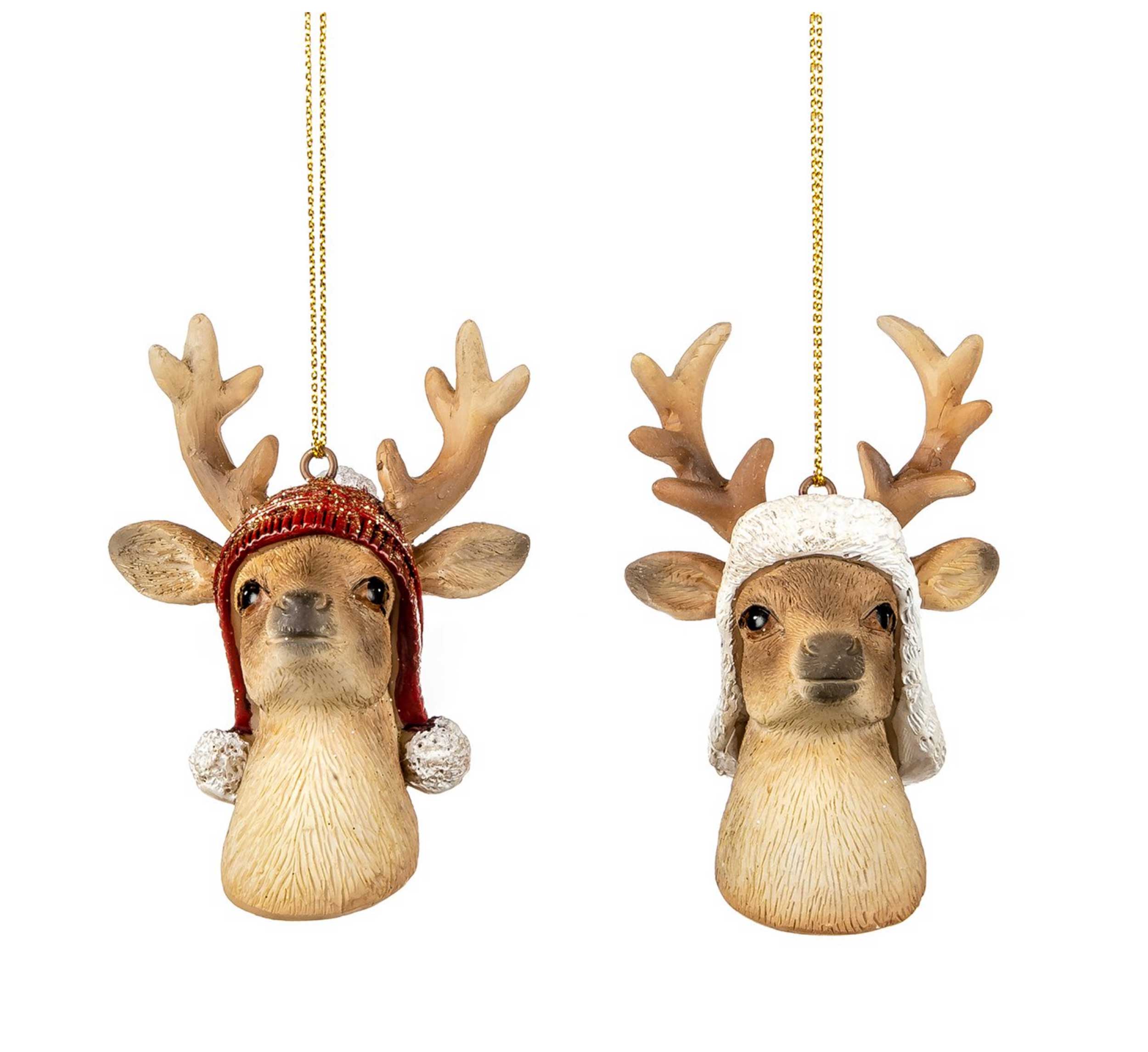 Deer with Xmas Winter Hat Ornament