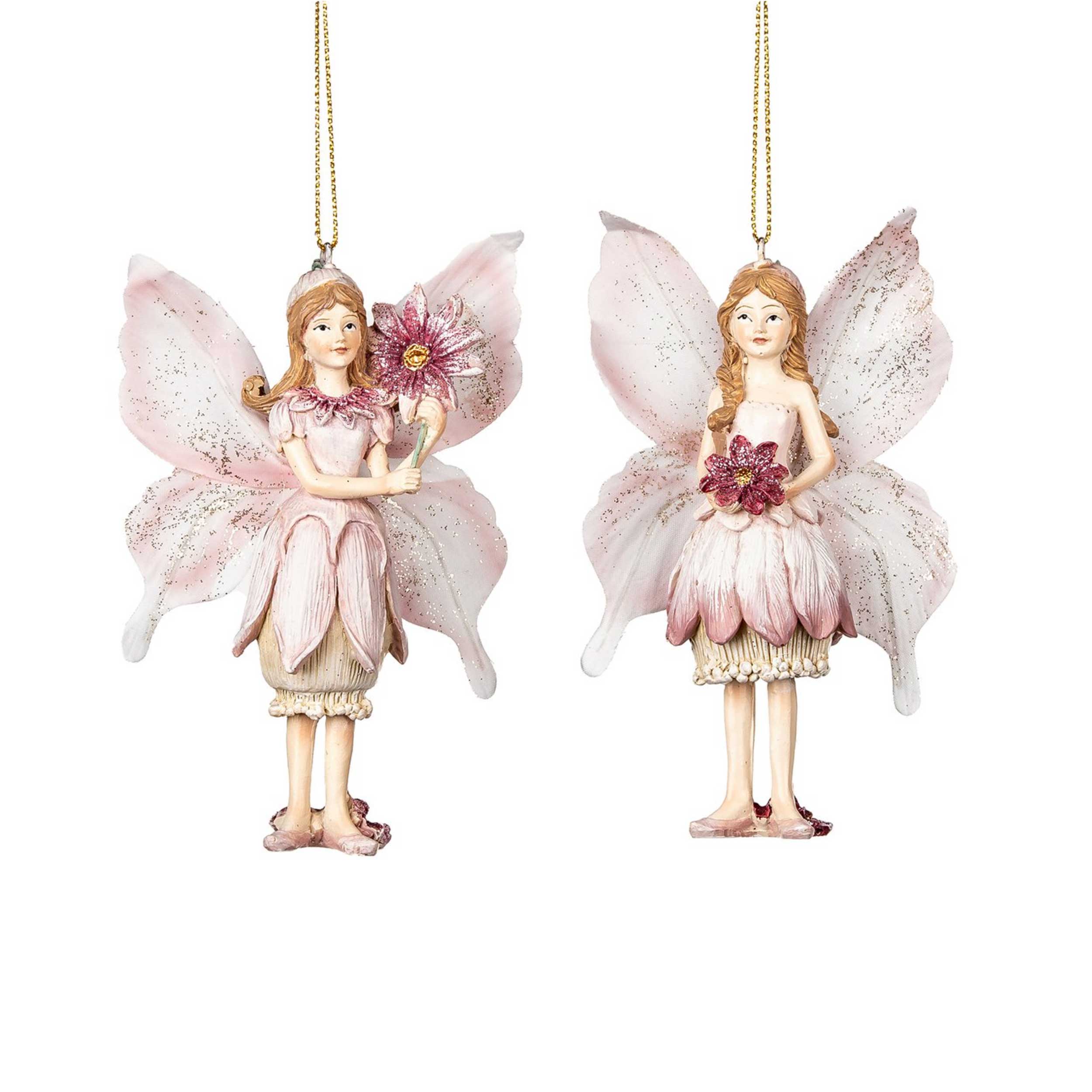 Fairy with Butterfly Wings Christmas Ornaments