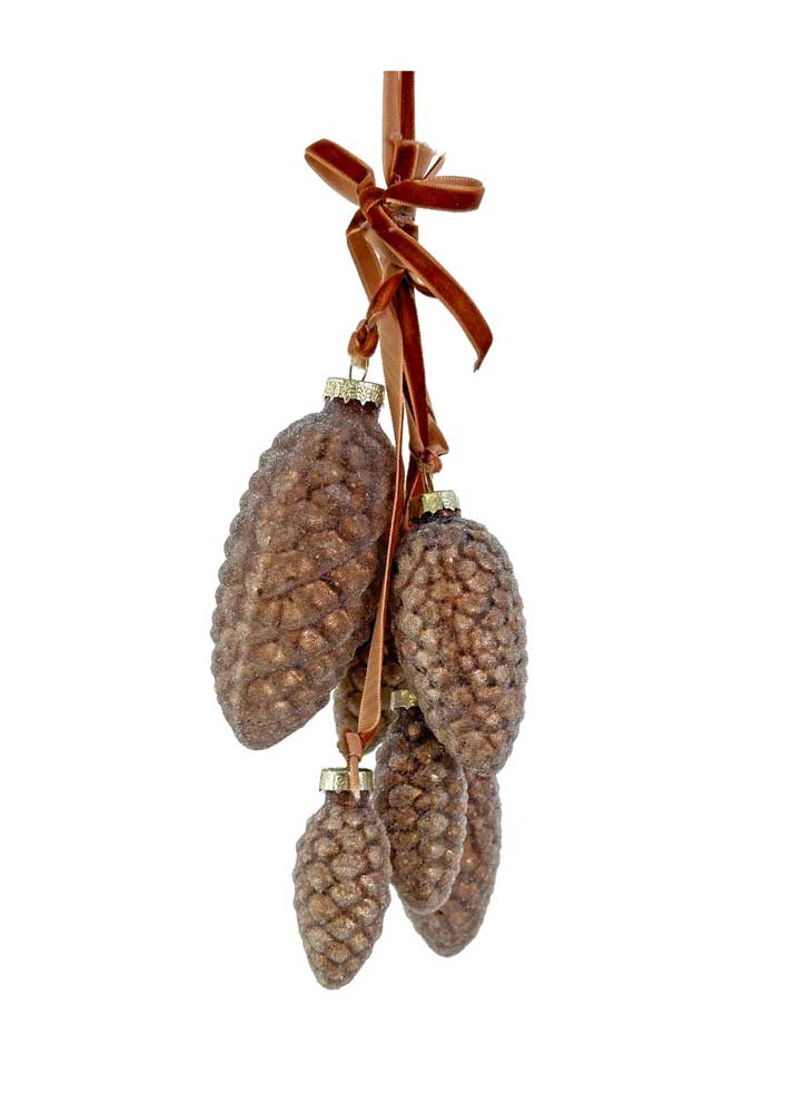 Glass Cones Brown Beaded Bundle x6 21cm