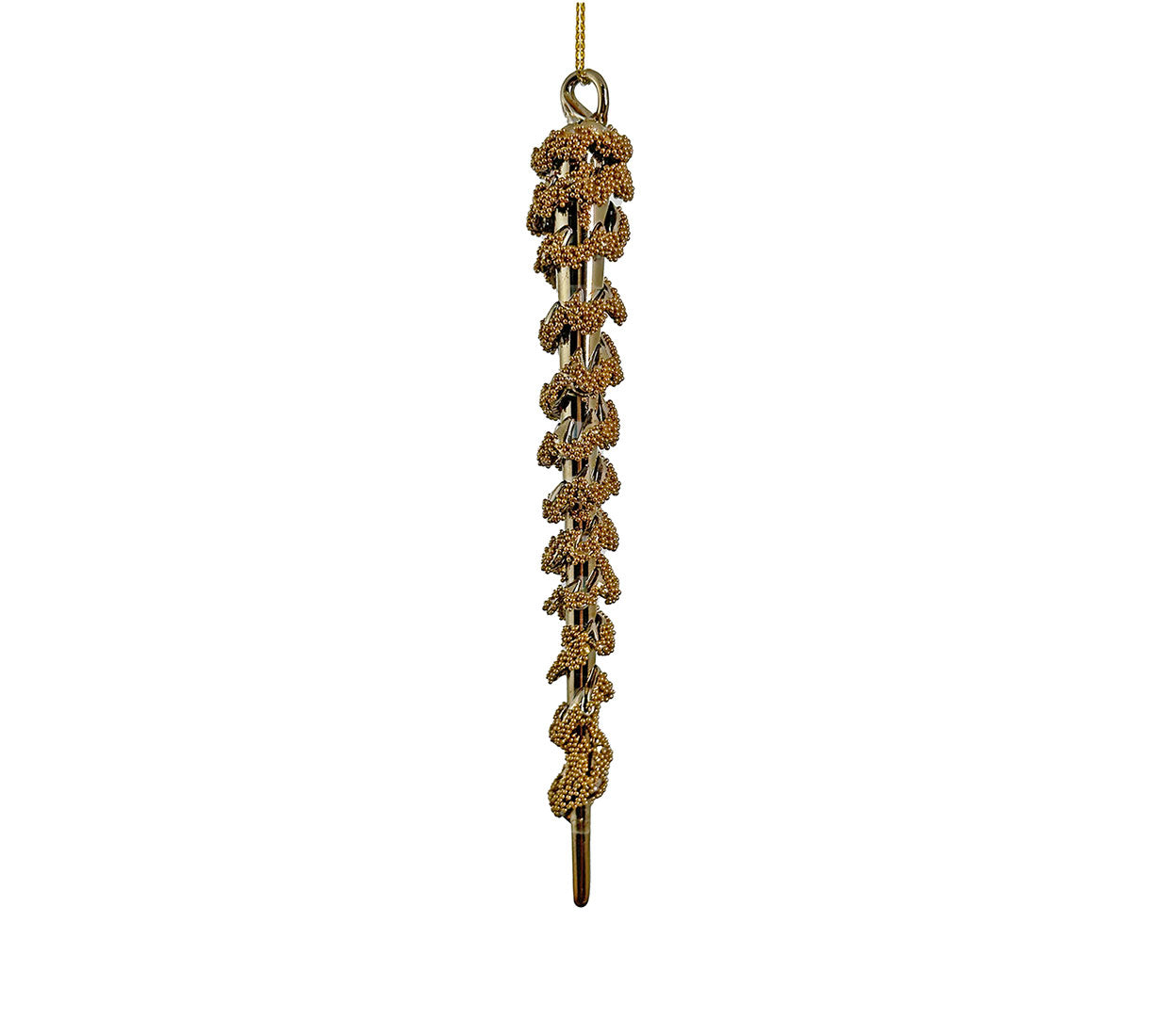 Glass Icicle Gold Beaded | 15cm & 20cm