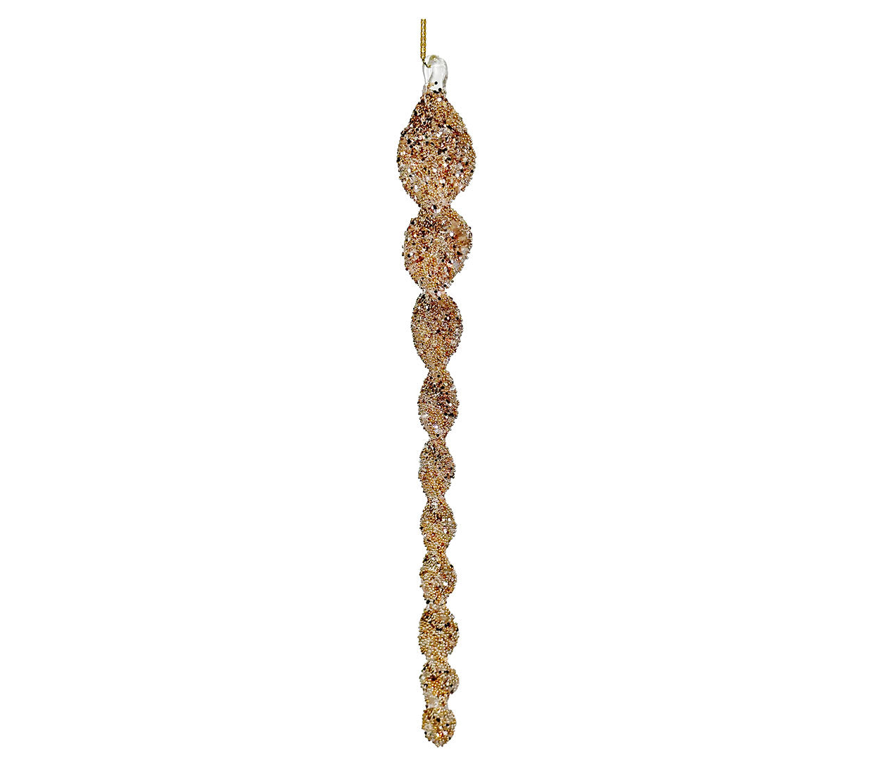 Glass Spiral Icicle Rose Gold Beaded | 23cm & 30cm