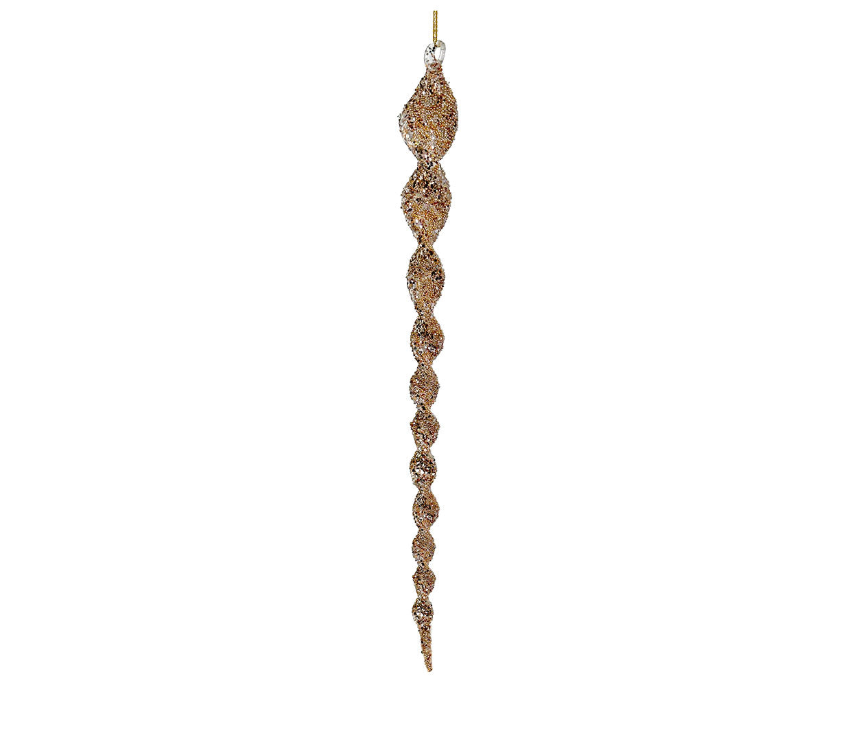 Glass Spiral Icicle Rose Gold Beaded