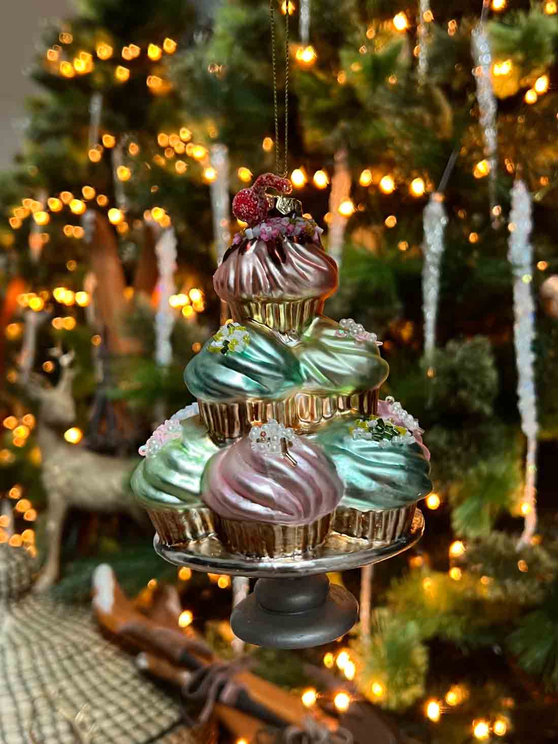 Glass Cupcake Stand Ornament side