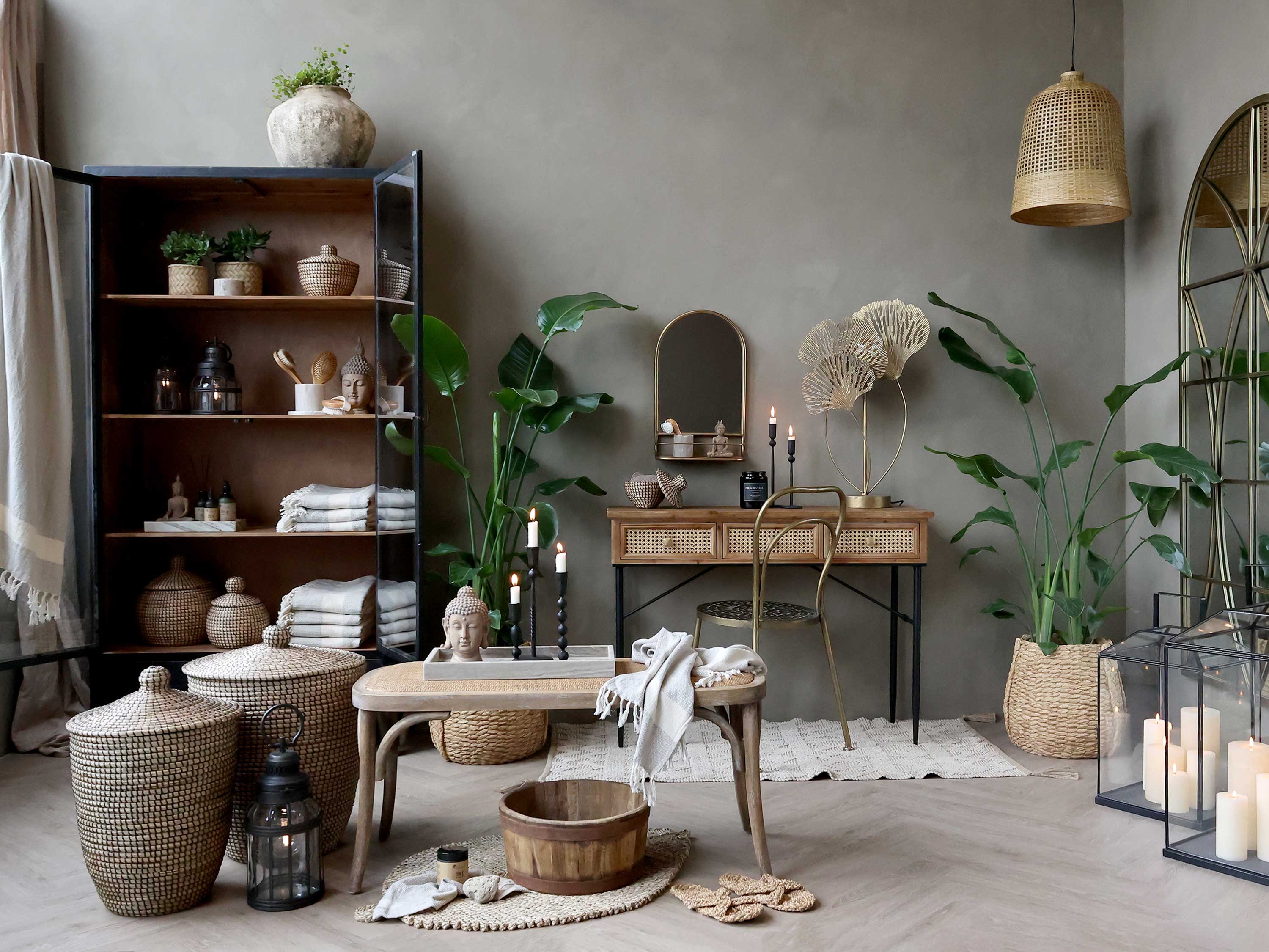Stylish Bathroom with Candles