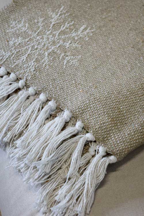 Aix Throw of surplus yarn w. ice crystals