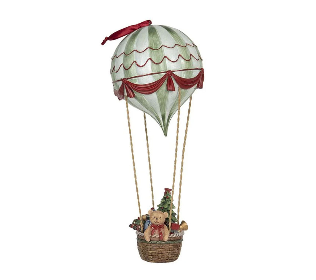 Christmas Decoration Image Hot Air Balloon White &amp; Green