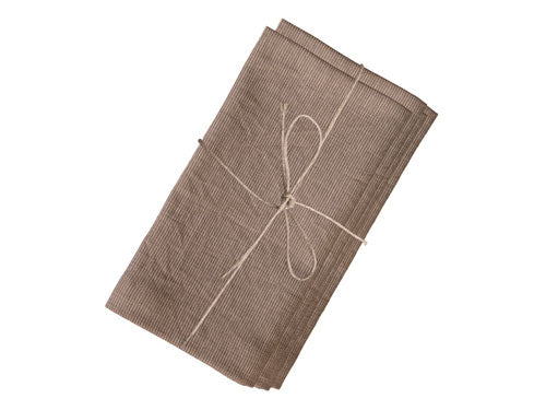Cloth Napkin w. stripes set of 4, camel
