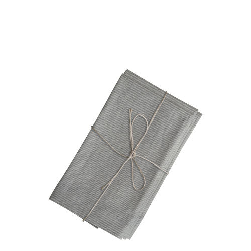 Cloth Napkin w. stripes set of 4, French Grey