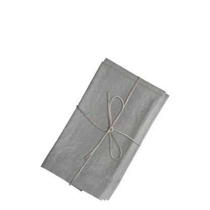 Cloth Napkin w. stripes set of 4, French Grey