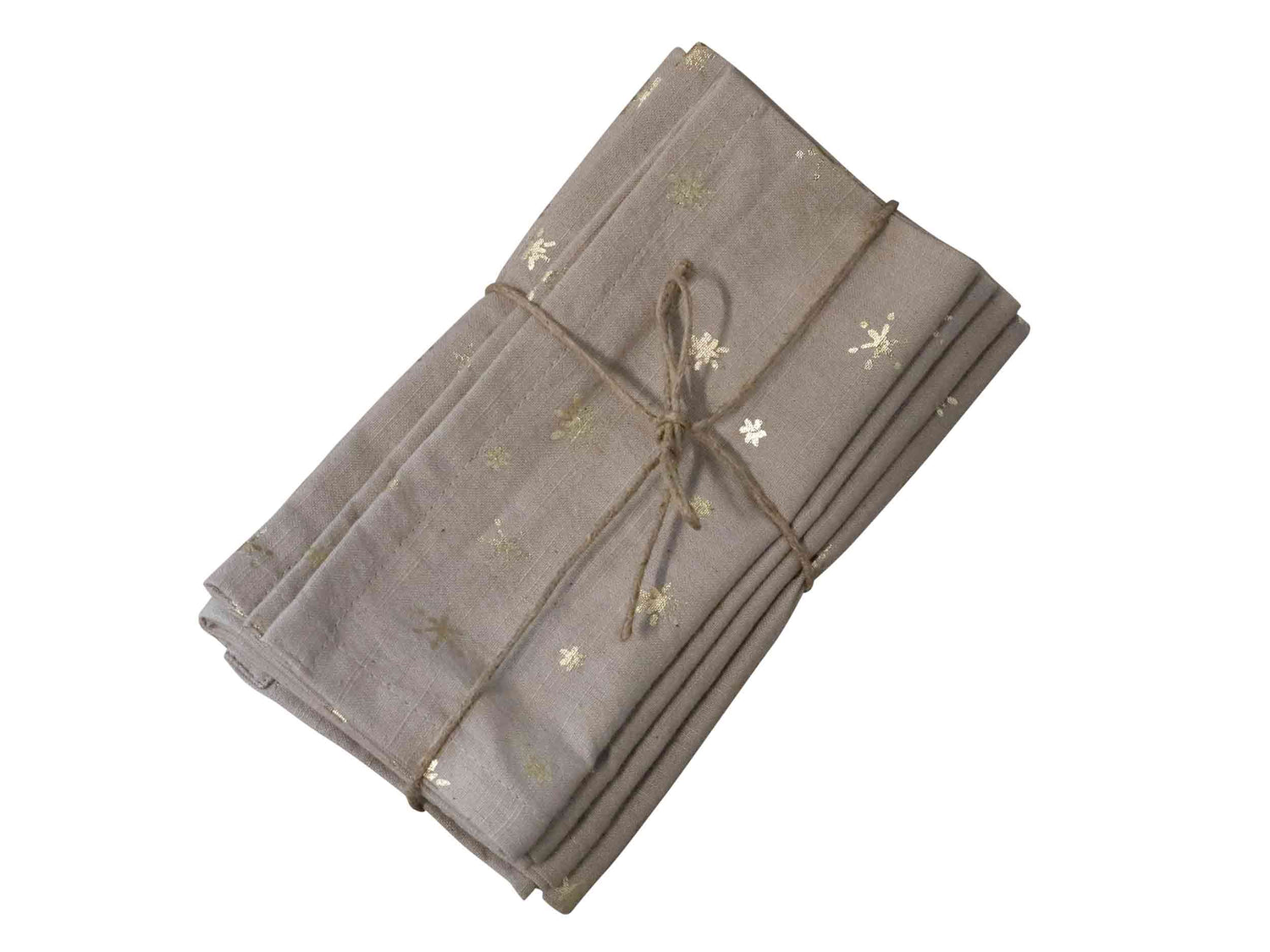 Cloth Napkin with Gold Stars - Set of 4