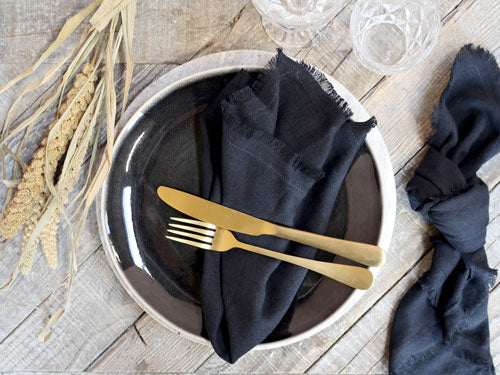 Cloth Napkin w. frayed edge set of 4