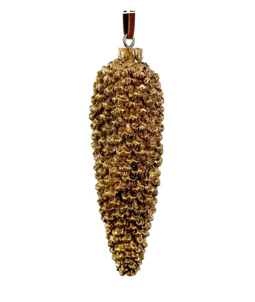 Cone Ornament Antique Gold 9cm