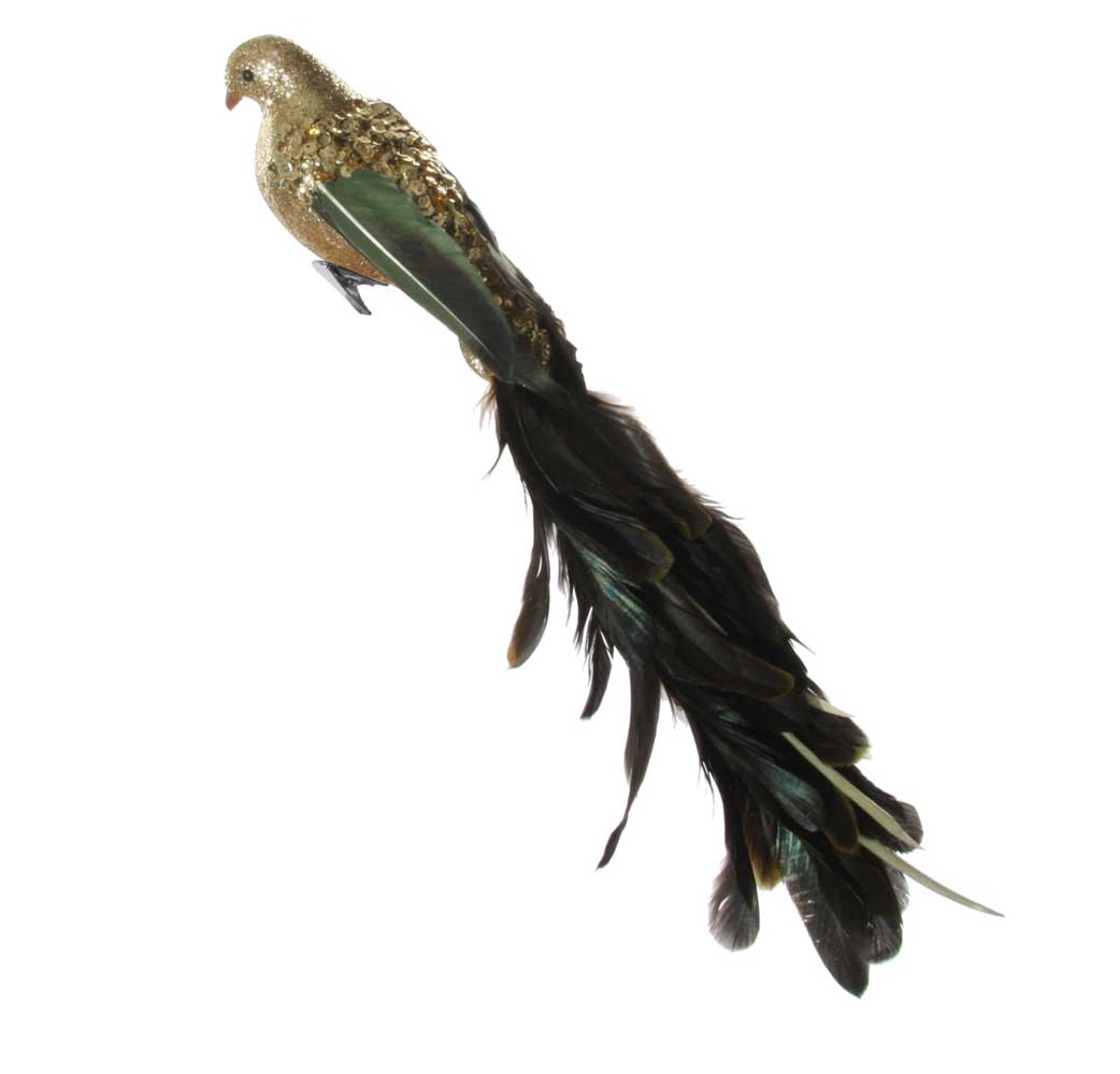 Feather Bird Gold Glitter-Sequin Body