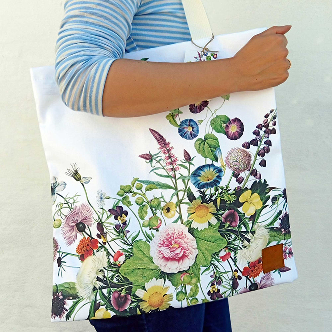 Organic Tote Bag - Flower Garden Design by Jim Lyngvild