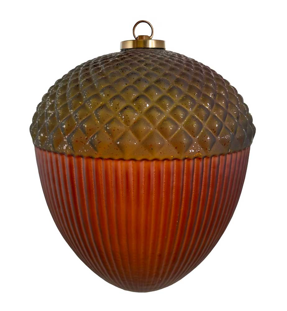 Glass Acorn Transparent Brown Green