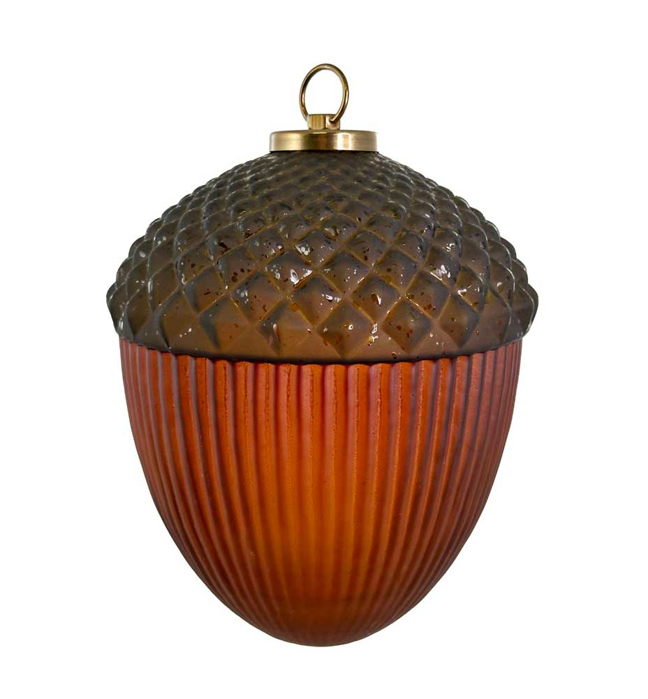 Glass Acorn Transparent Brown Green