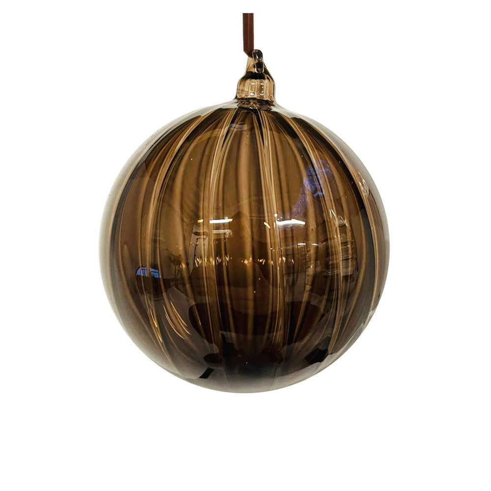 Glass Ball Lined Transparent Brown