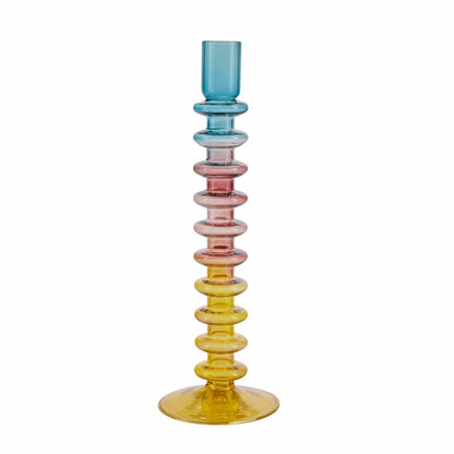 Glass Candlestick with Rings