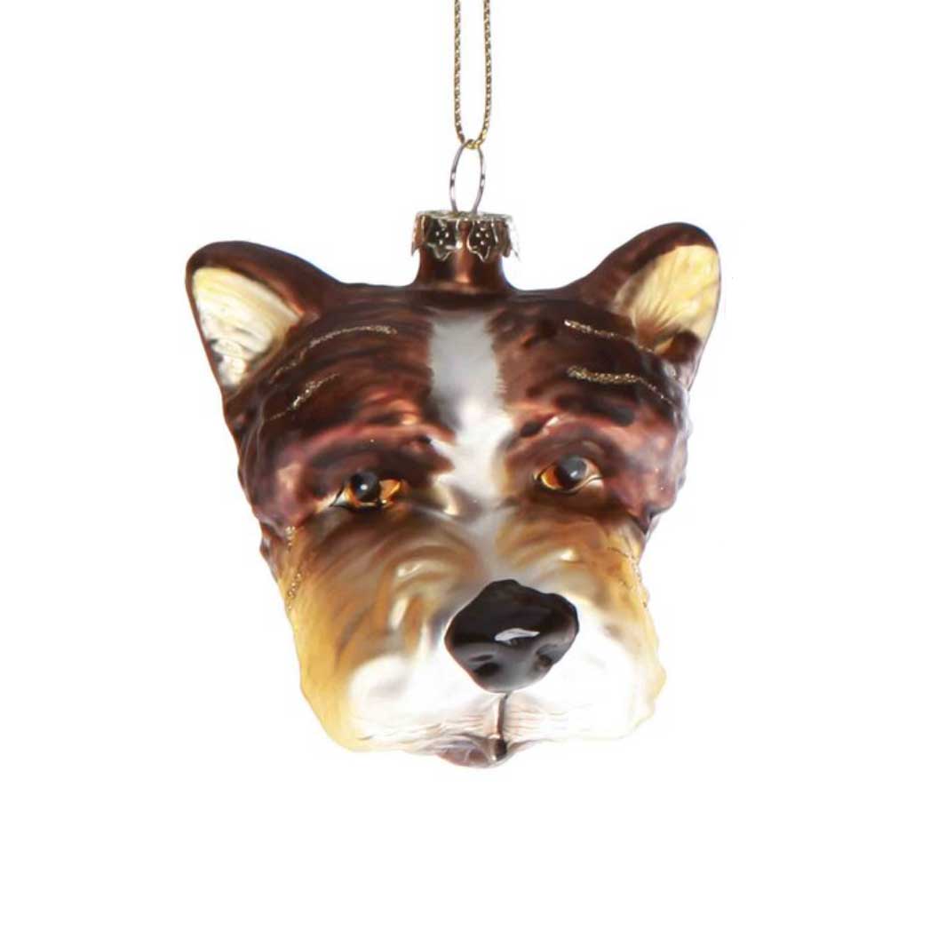 Glass Dog Head Ornament