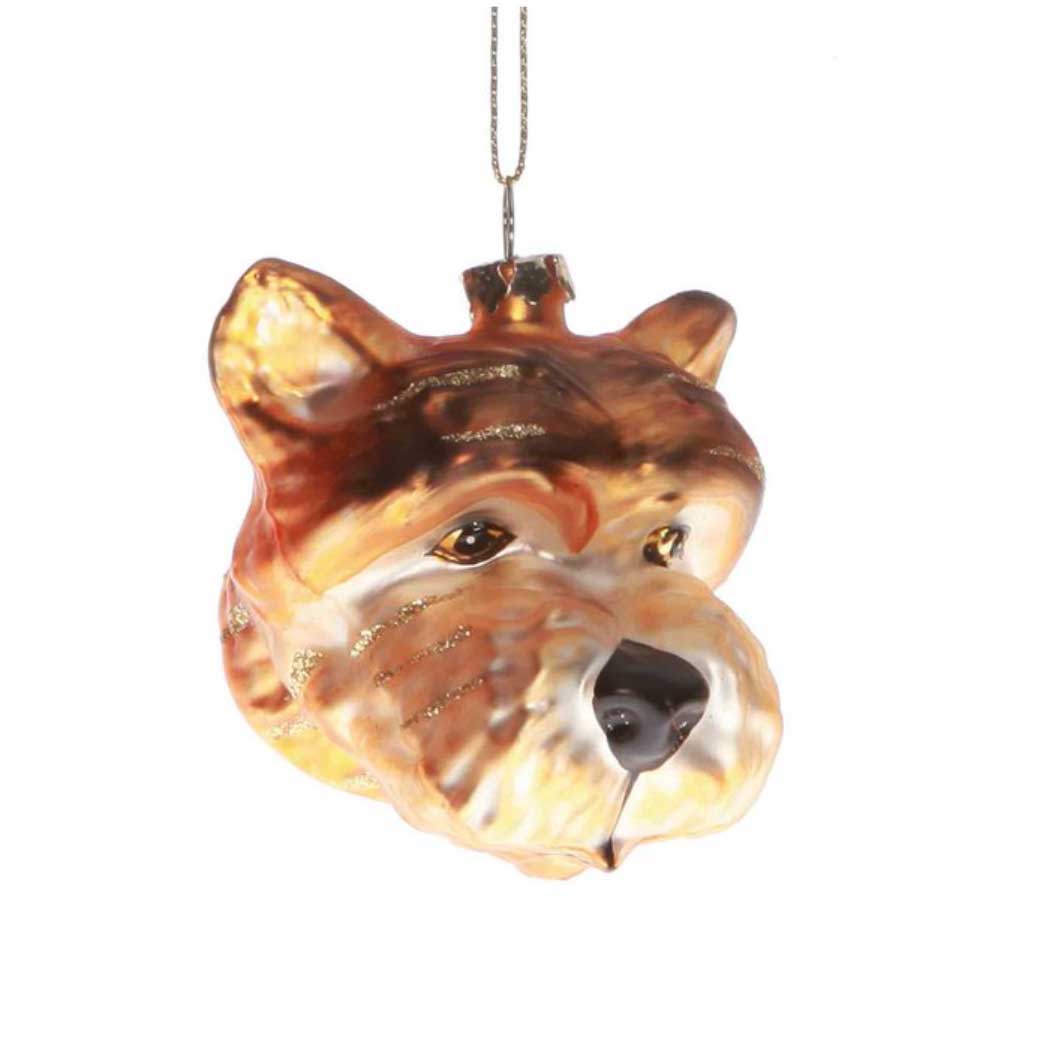 Glass Dog Head Ornament