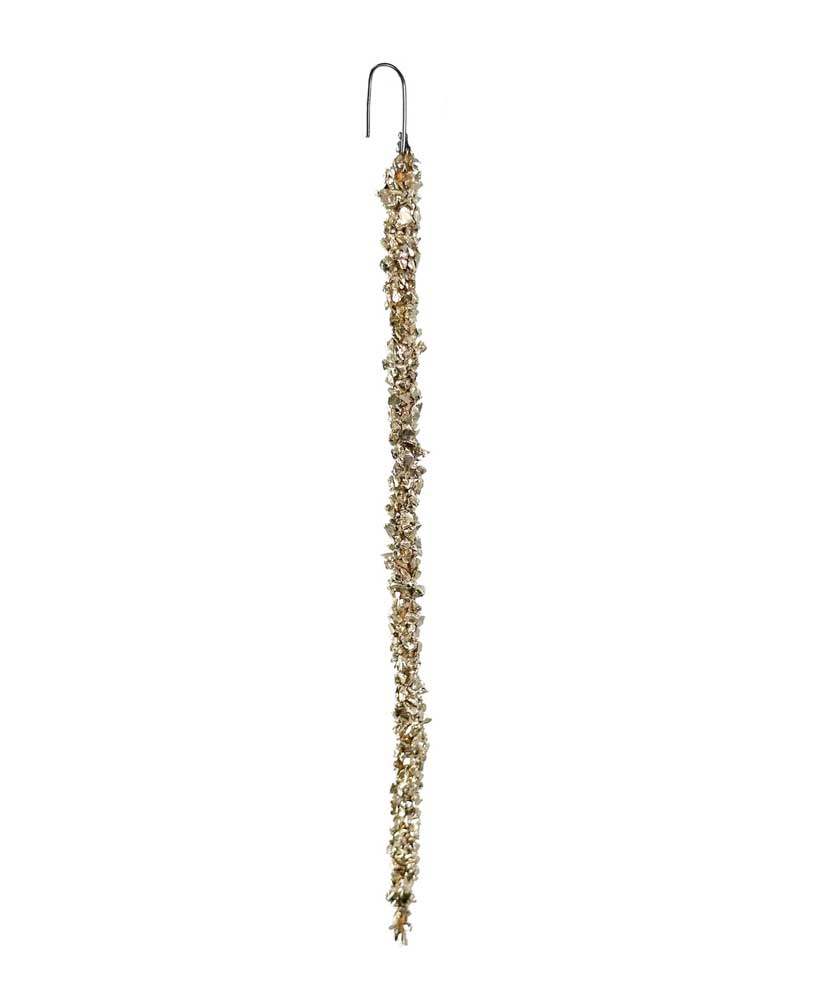 Glass Silver Glitter Icicle | Bag of x12