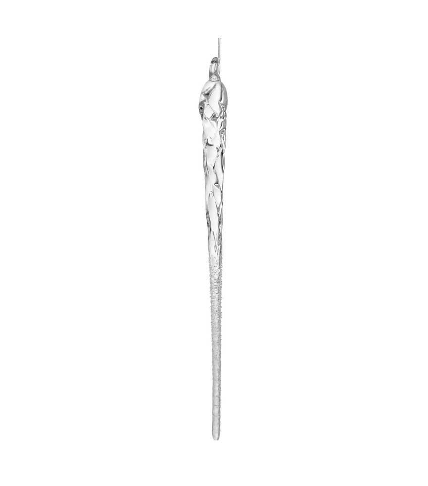 Glass Icicle Clear Frosted Lower Part 25cm