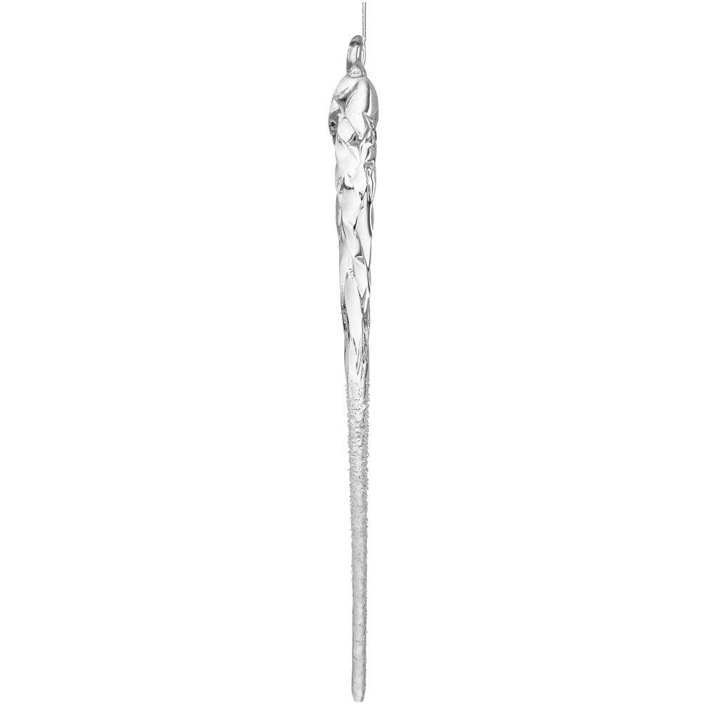 Glass Icicle Clear Frosted Lower Part 