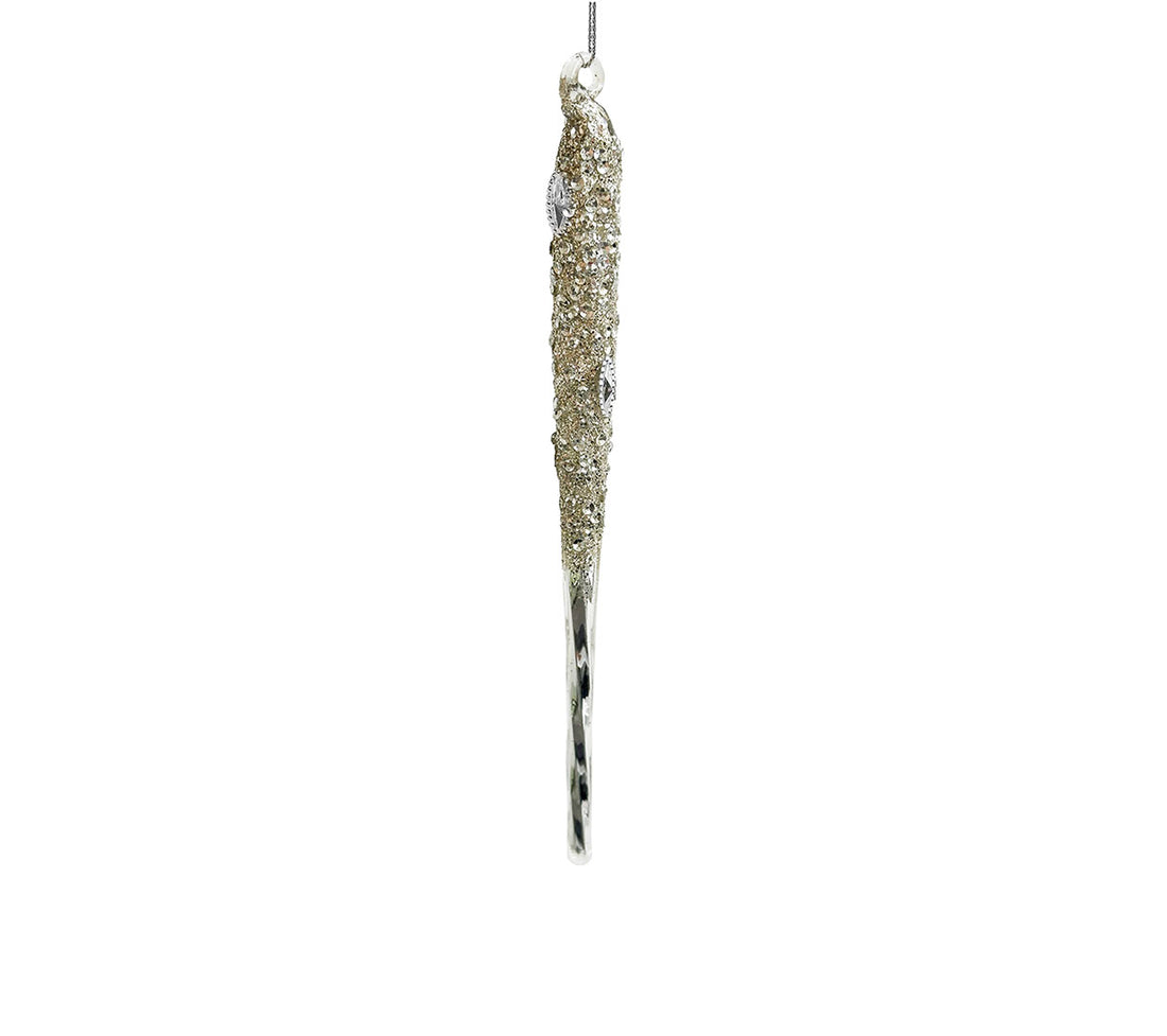 Glass Icicle Silver Glitter Top