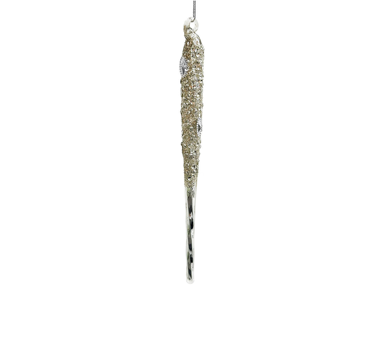 Glass Icicle Silver Glitter Top