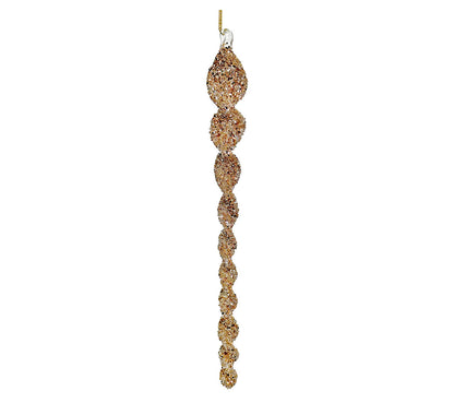 Glass Spiral Icicle Rose Gold Beaded | 23cm &amp; 30cm