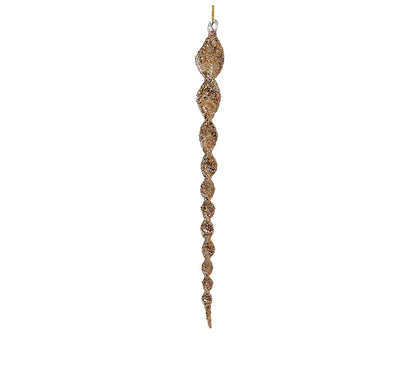 Glass Spiral Icicle Rose Gold Beaded 