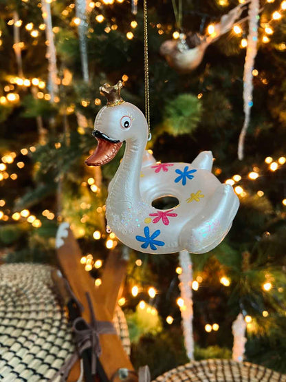 Glass Swan Float Ornament