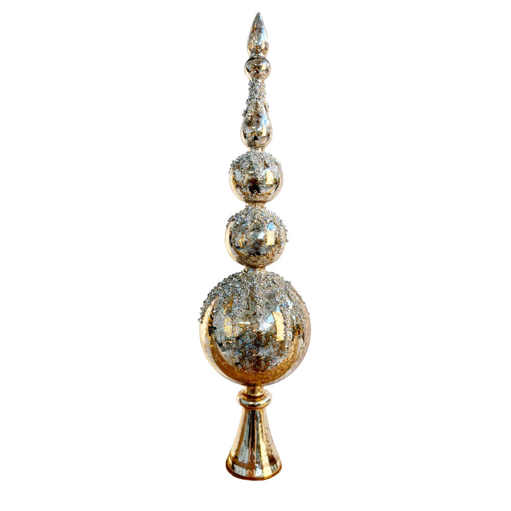 Glass Tree Top Antique Champagne Silver Bead | 39,5cm