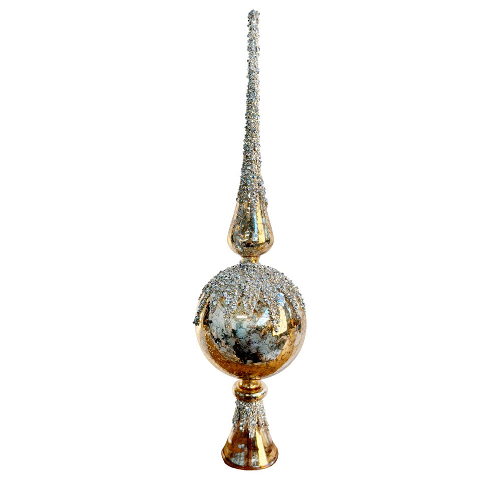 Glass Tree Top Antique Champagne Silver Bead 