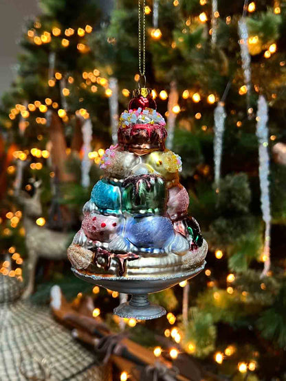 Glass Cake Ornament