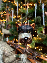 Glass Dog Head Ornament Dark Brown