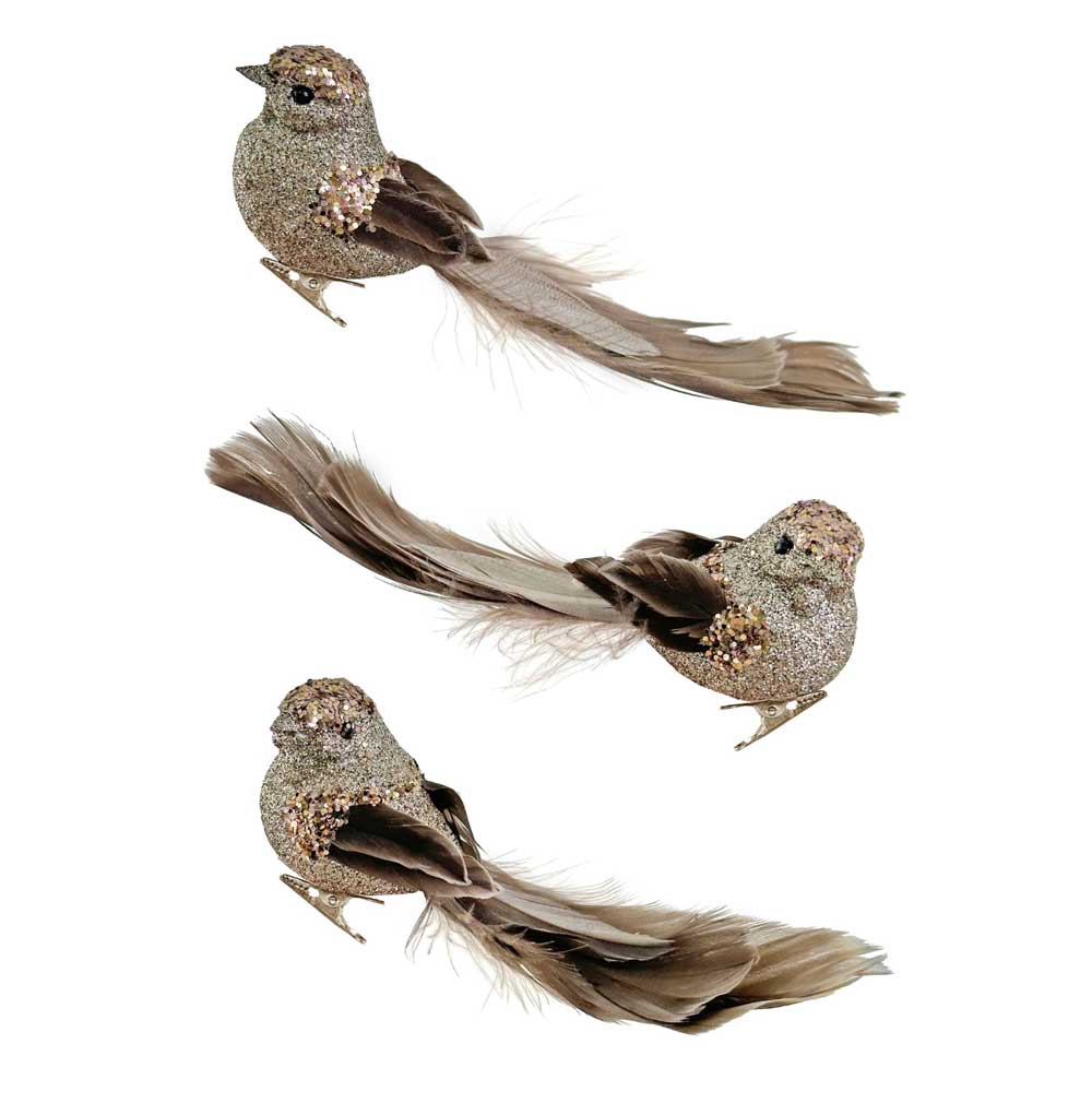 Glitter Feather Bird Tiffany 14cm