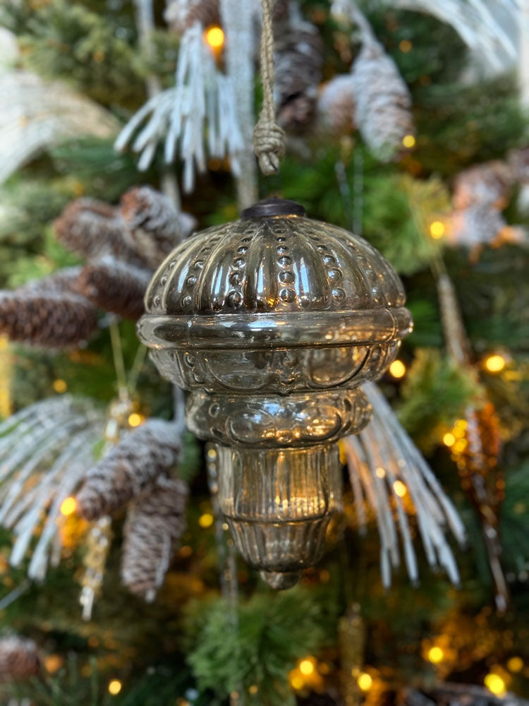 Christmas ball XL Brown Silver Glass