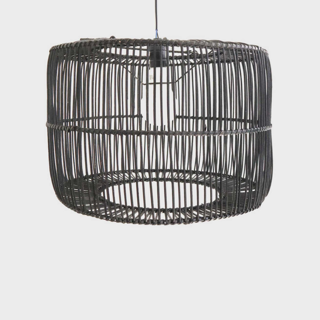 LIKU Black Rattan Lampshade Pendant