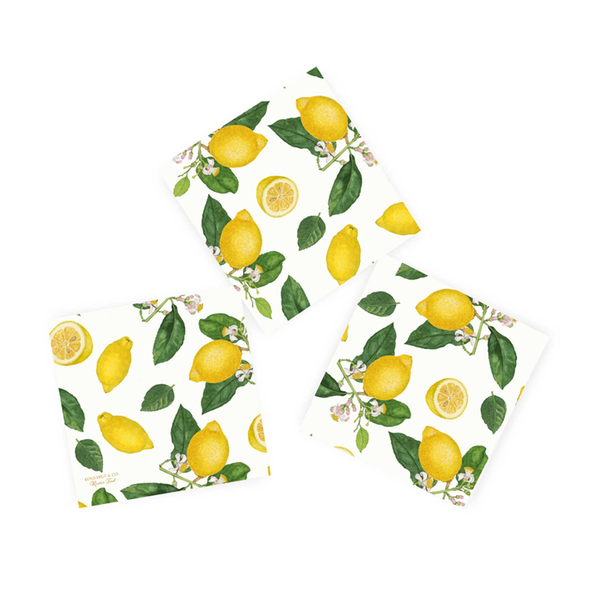 Lemon Recycled Paper Napkins by Kisten Tind, 20 pcs