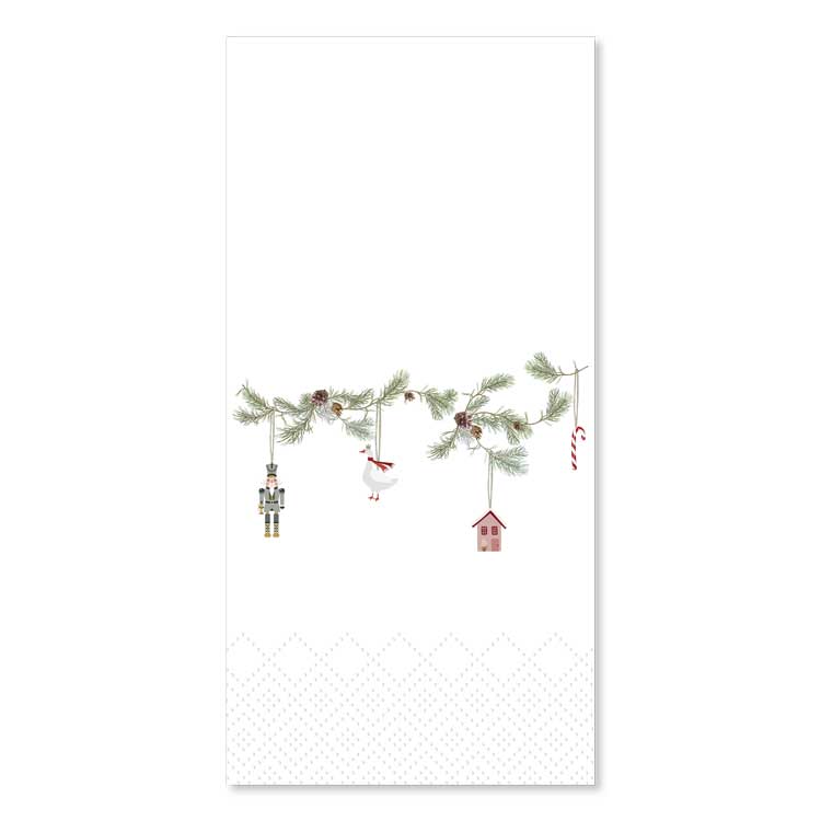 Napkin w. garland, white
