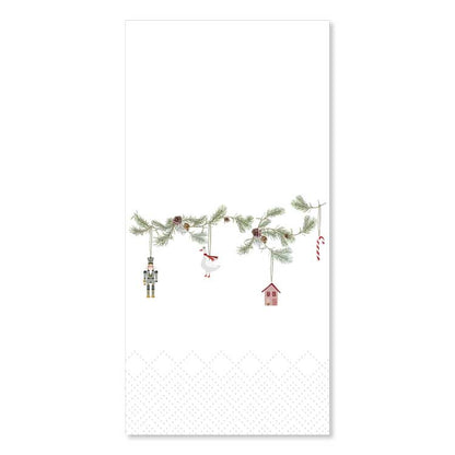 Napkin w. garland, white