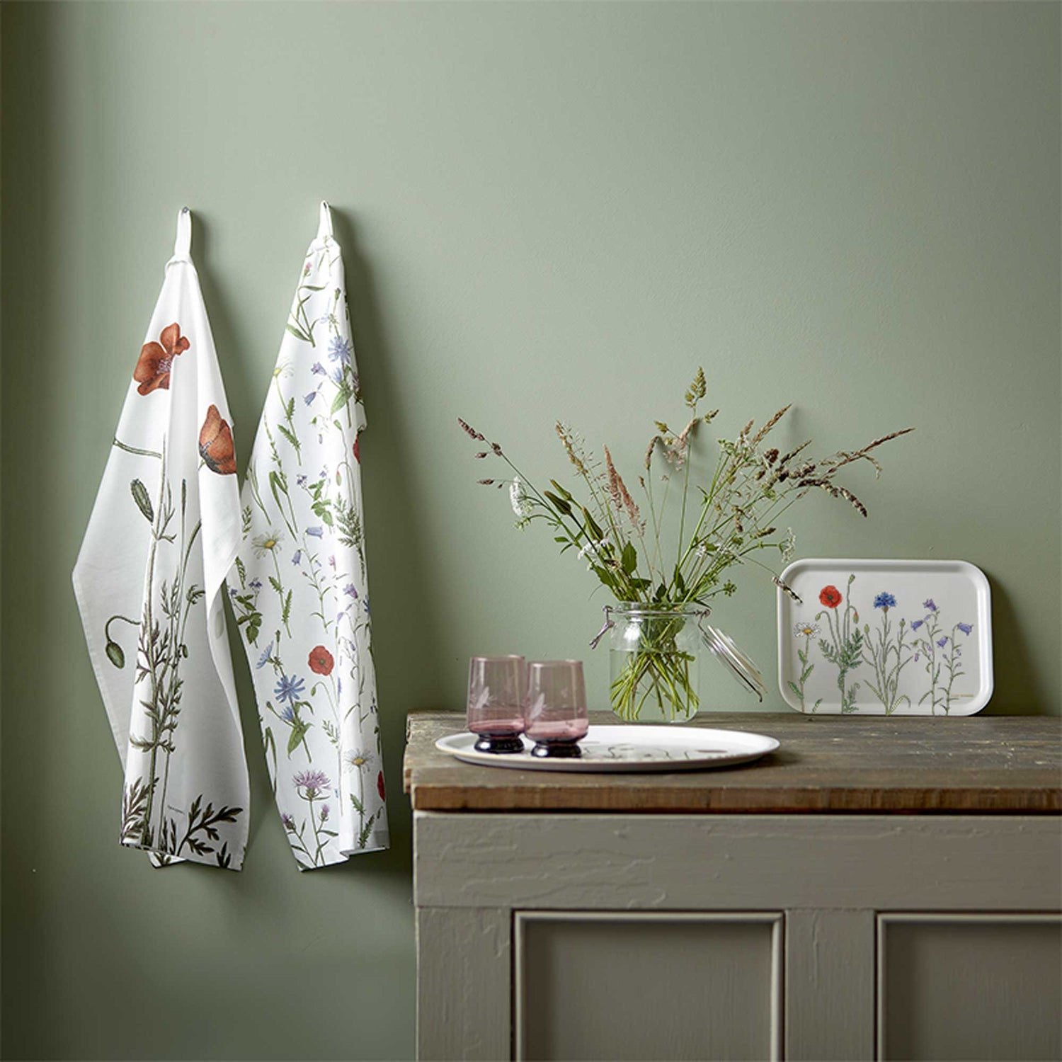 Organic Tea Towel - Prickly Poppy