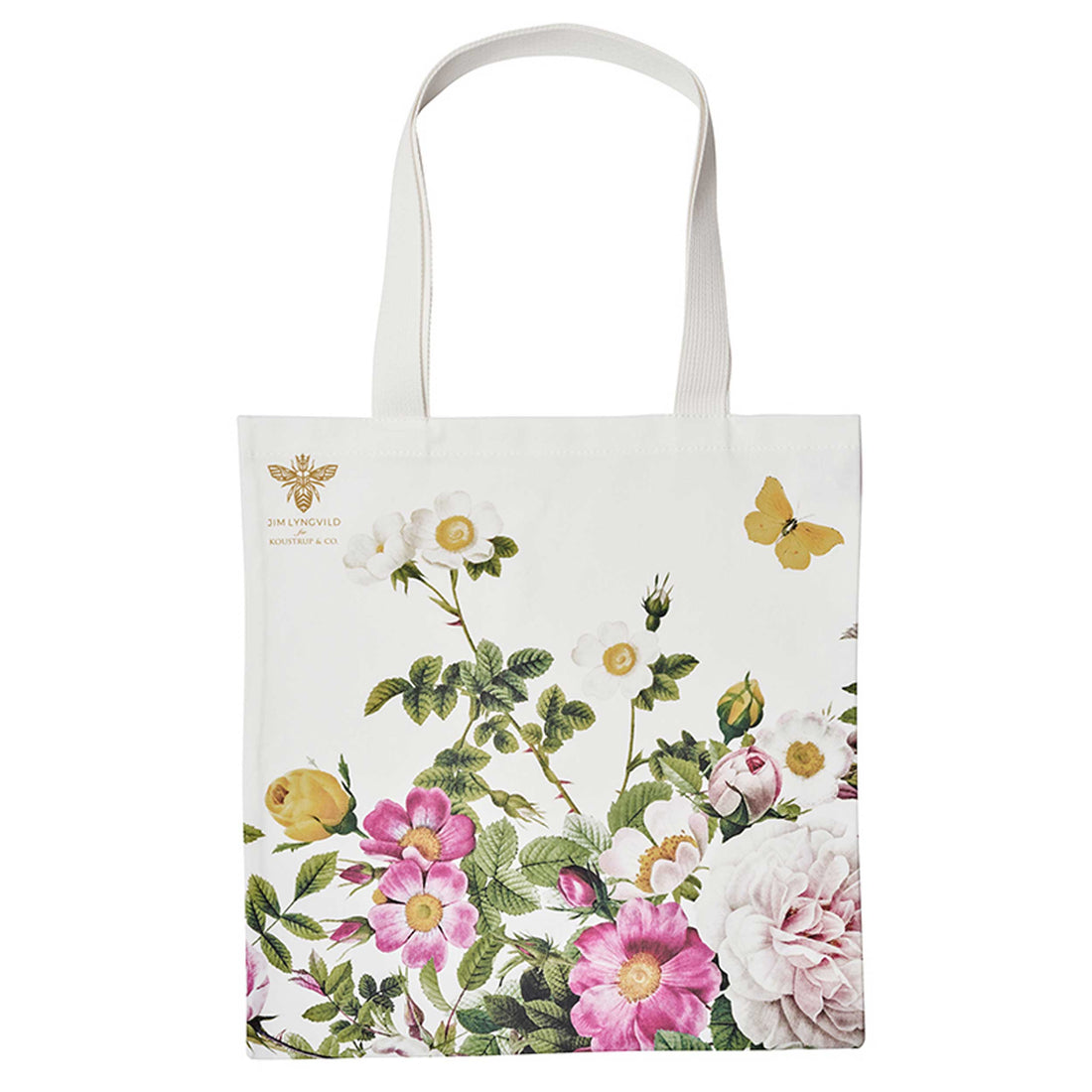 Organic Tote Bag - Rose Flower Garden Design by Jim Lyngvild