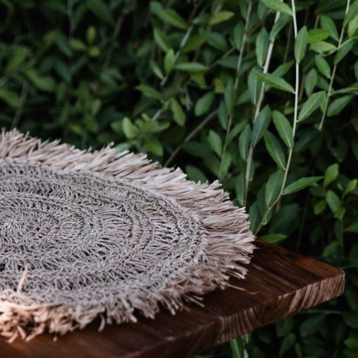 Placemat WAISAI round 45 cm | Boho Table Mat made from Raffia | Set of 2