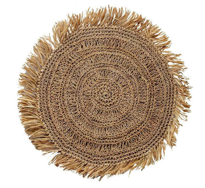 Placemat WAISAI round 45 cm | Boho Table Mat made from Raffia | Set of 2