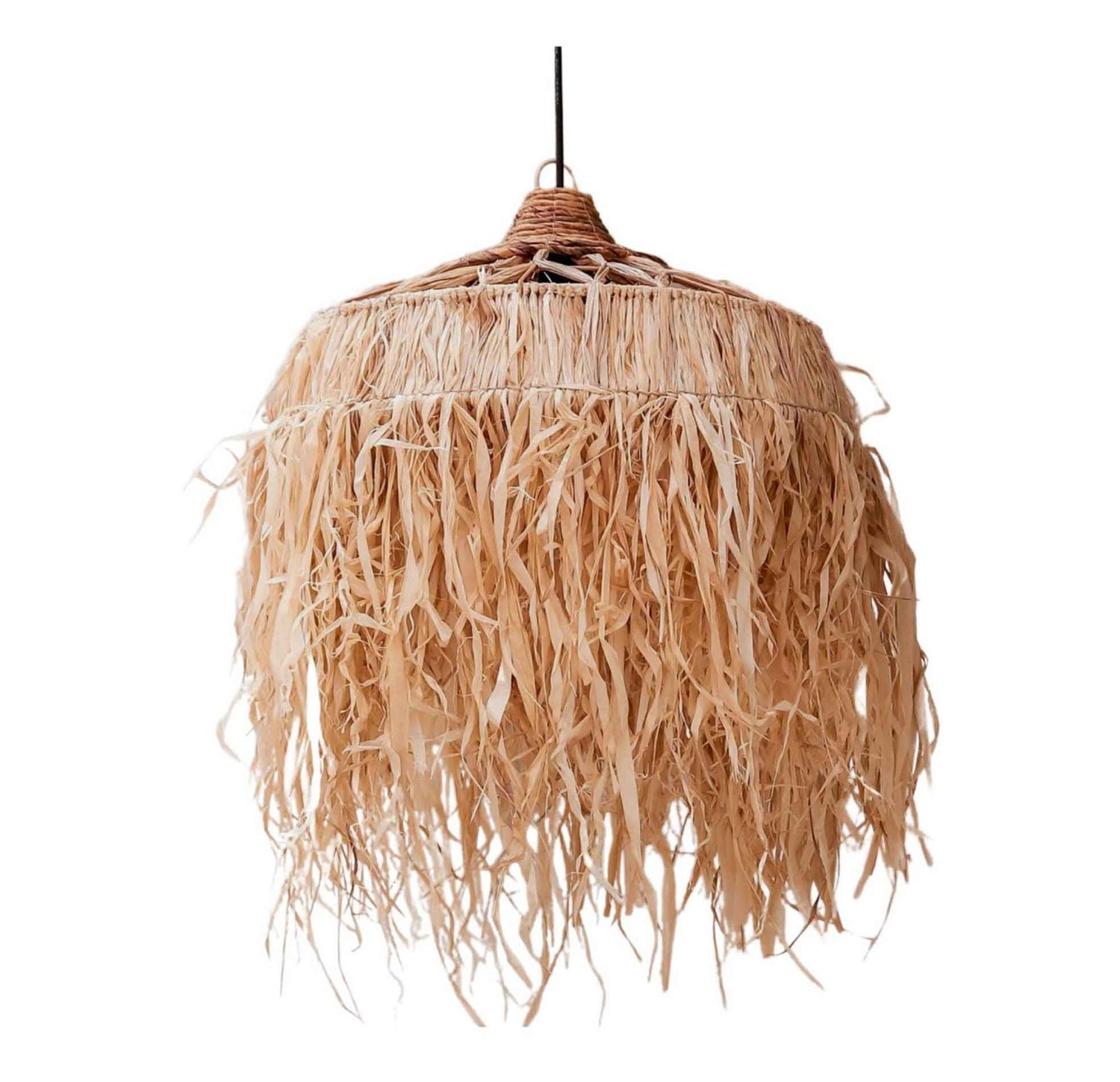 Raffia Lamp with Long Fringes | Lampshade | Pendant Lamp KAWI