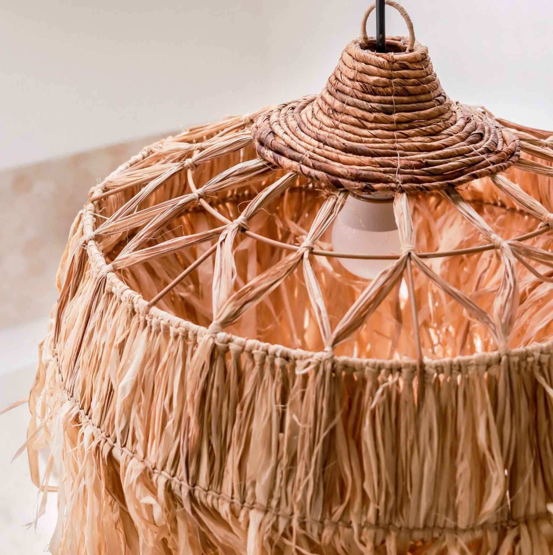 raffia lampshade kawi