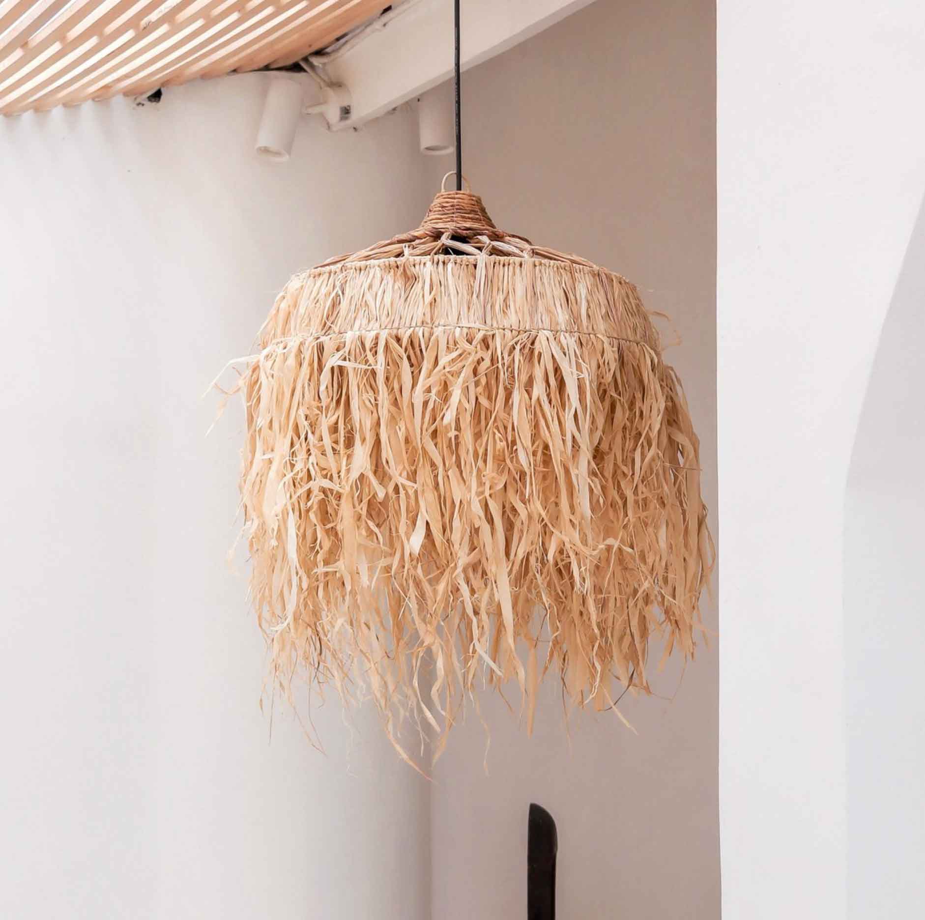 Raffia Lamp with Long Fringes | Lampshade | Pendant Lamp KAWI