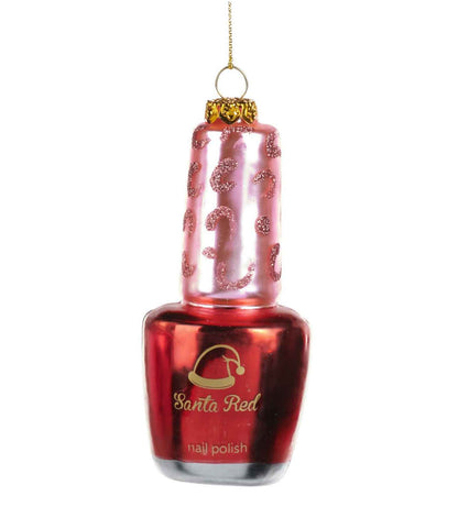 Glass Xmas Nail Polish Ornament